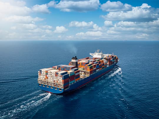 container ship in the ocean